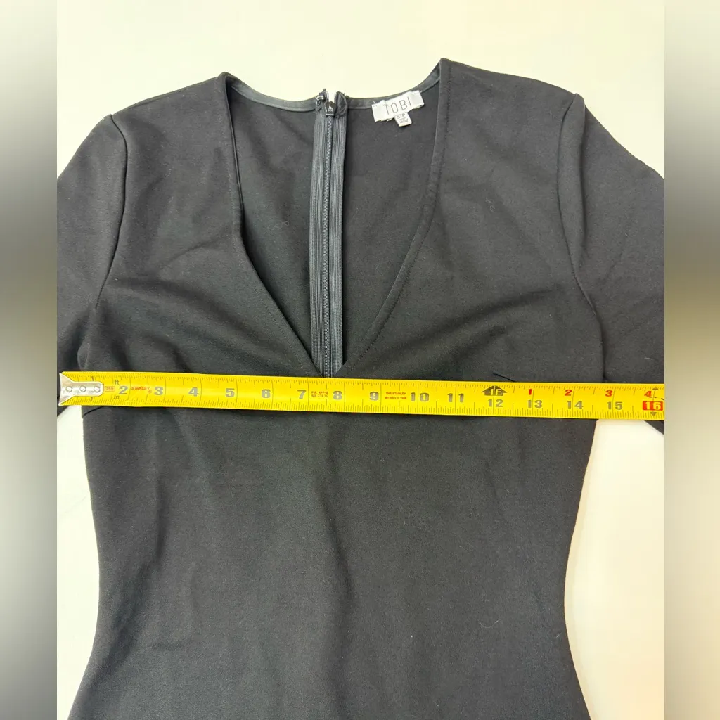 Tobi Black V-Neck Mini Dress with Side Cutouts size S - Image 7
