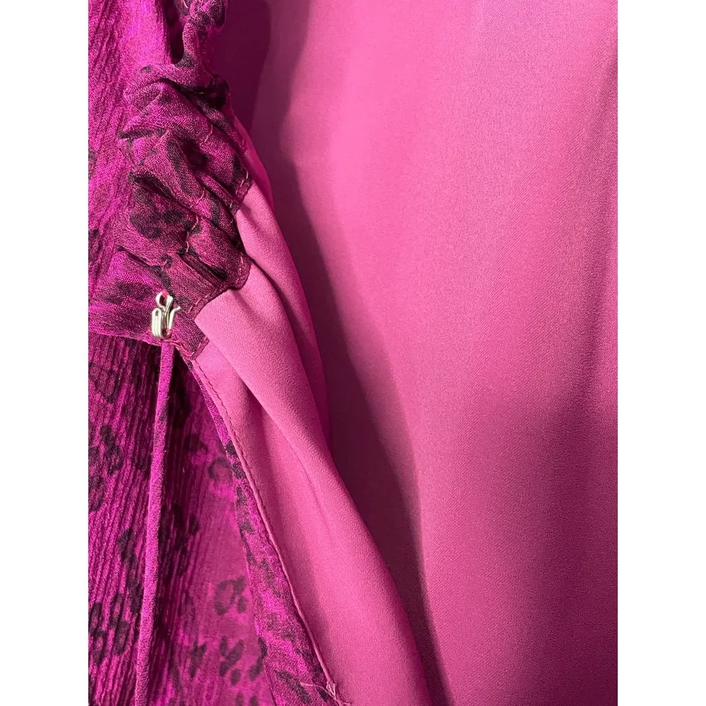 Ramy Brook Silk Pink Shift Dress Snake Print Fully Lined Body Tassel Size Small - Image 6