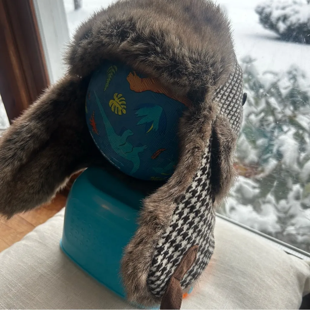 Manhattan Hat Company Houndstooth Trapper Hat with Faux Fur Women’s One Size Black - Image 5