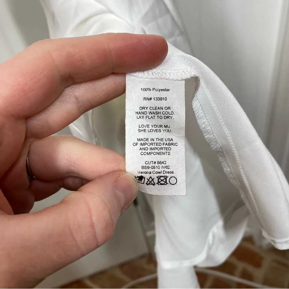 Show Me Your Mumu Verona Cowl Midi Dress small ivory Luxe Satin bridal white - Image 7