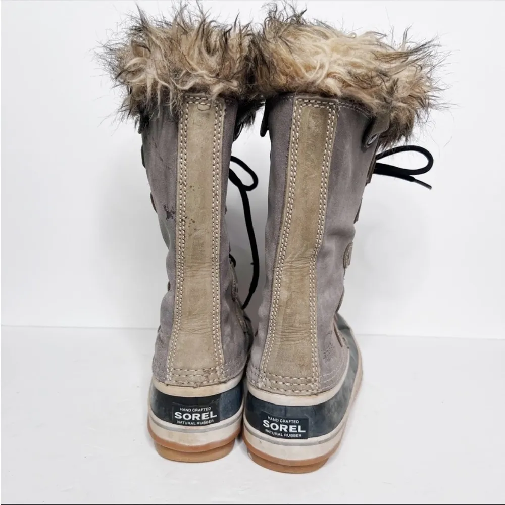 Sorel Joan of Arctic Winter Snow Boots Fur Trim Size 7 Women’s Tan Suede - Image 3