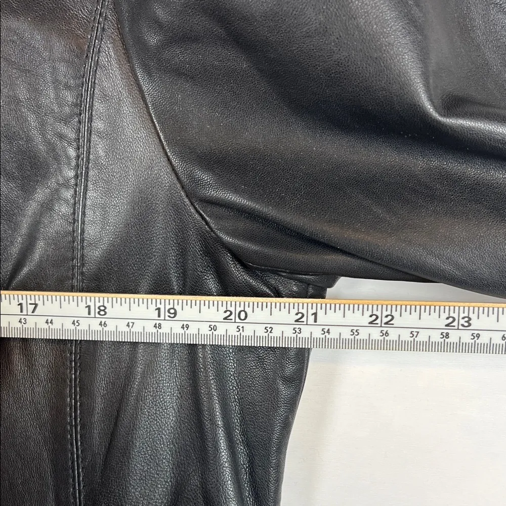 Halogen  Black Leather Women's JacketA0387 - Image 3