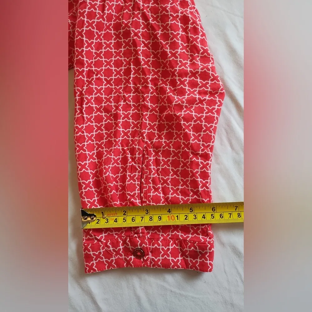 Croft & Barrow XL Orange V Neck Tunic 3/4 sleeves button down drawstring - Image 10