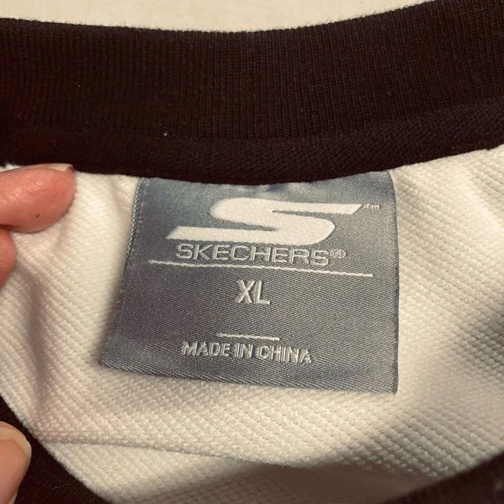 SKECHERS Crew Neck Athletic Sweatshirt Unisex‎ XL Black & White - Image 4