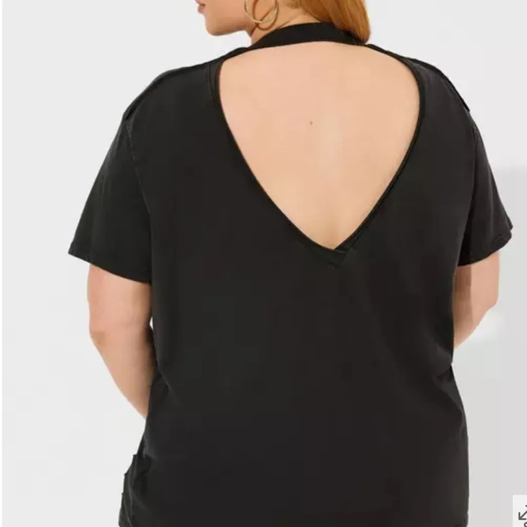 Torrid Guitar Rose Relax Heritage Jersey Open Back Tee - Image 2