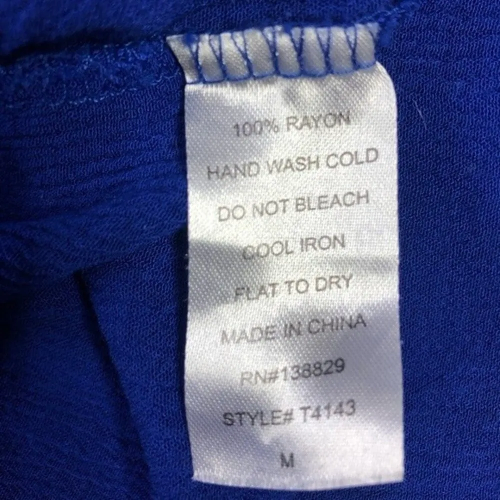 Emma’s Closet Royal Blue Boho Cold Shoulder Embroidered Blouse - Image 5