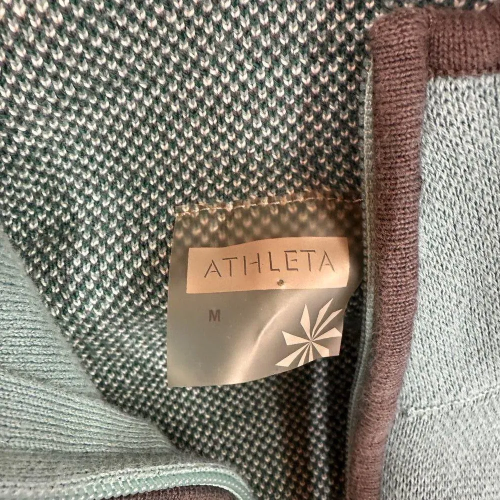 Athleta 1/3 Zip Mock Neck Pullover Sweater Size Medium - Image 3