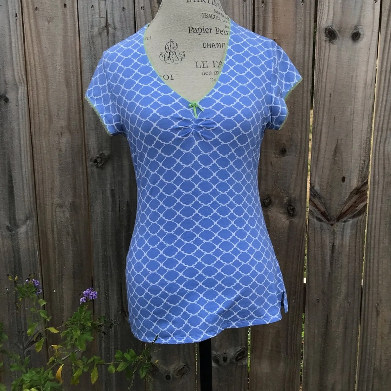 Lilly Pulitzer cotton tee lace edging pajama top - Image 5