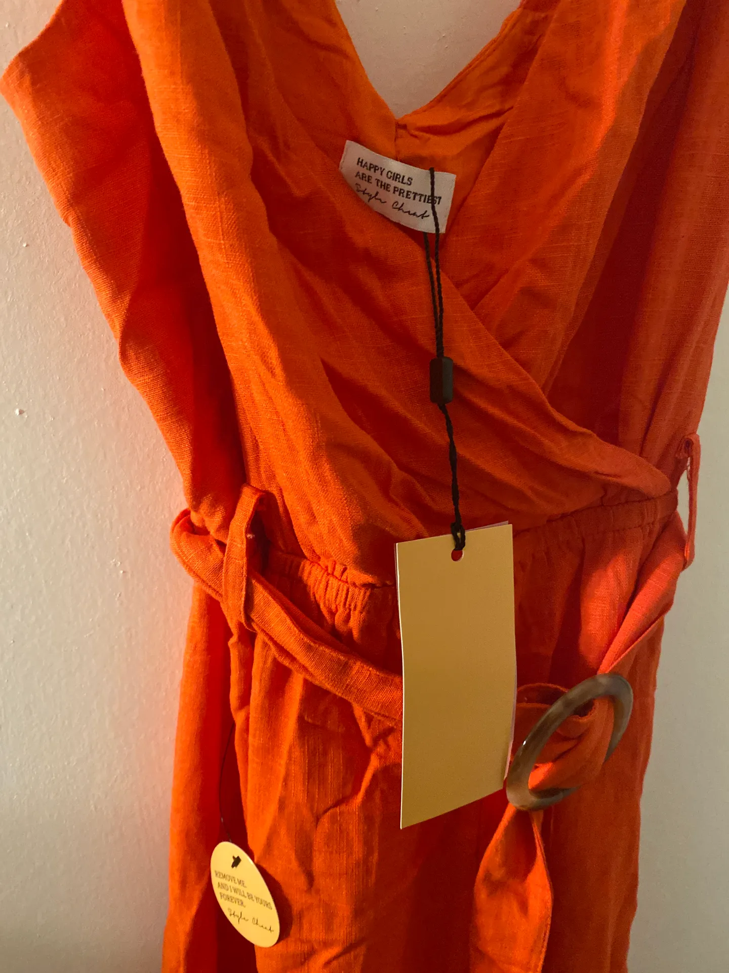 Blair Orange Tie Strap Jumpsuit  - Image 5