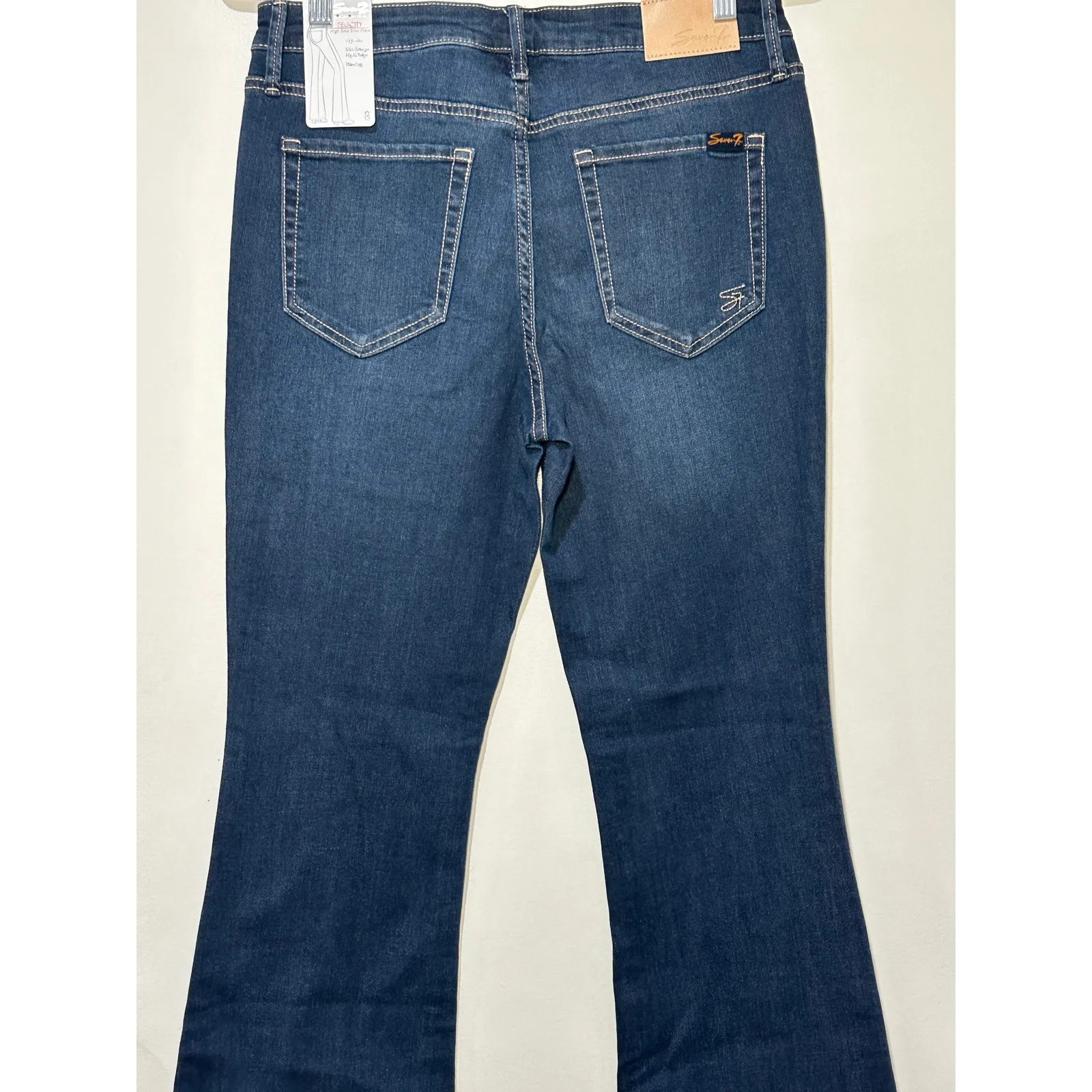Seven Women's Felicity High Rise Slim Flare Jeans Blue Denim Size 8 NWT Stretchy - Image 9