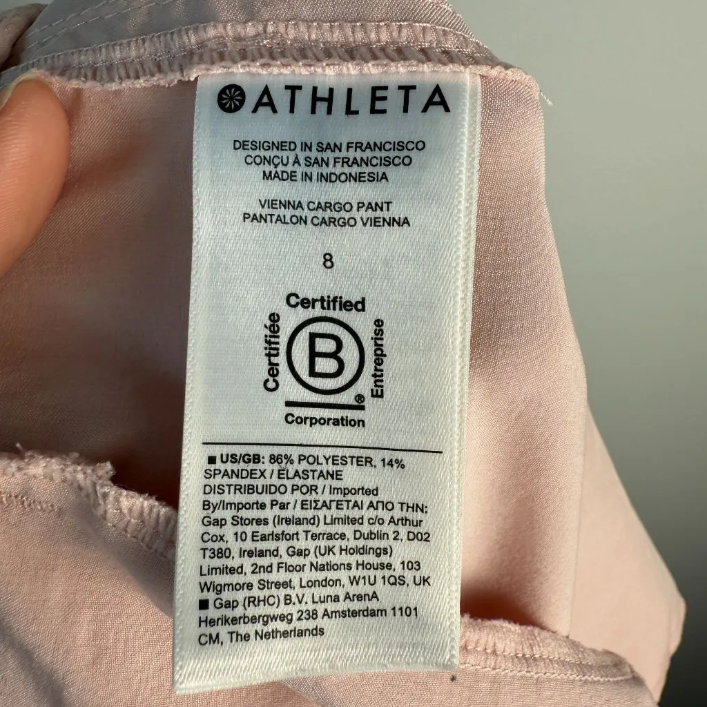 Athleta Vienna Cargo Pants High Rise Straight Leg Pink Sz 8 Travel Outdoors Athl - Image 7