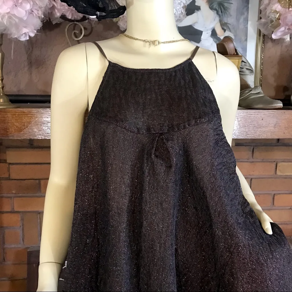 HACHE METALLIC BROWN WIDE LEG TENT ROMPER WITH POCKETS NWT (8) - Image 6