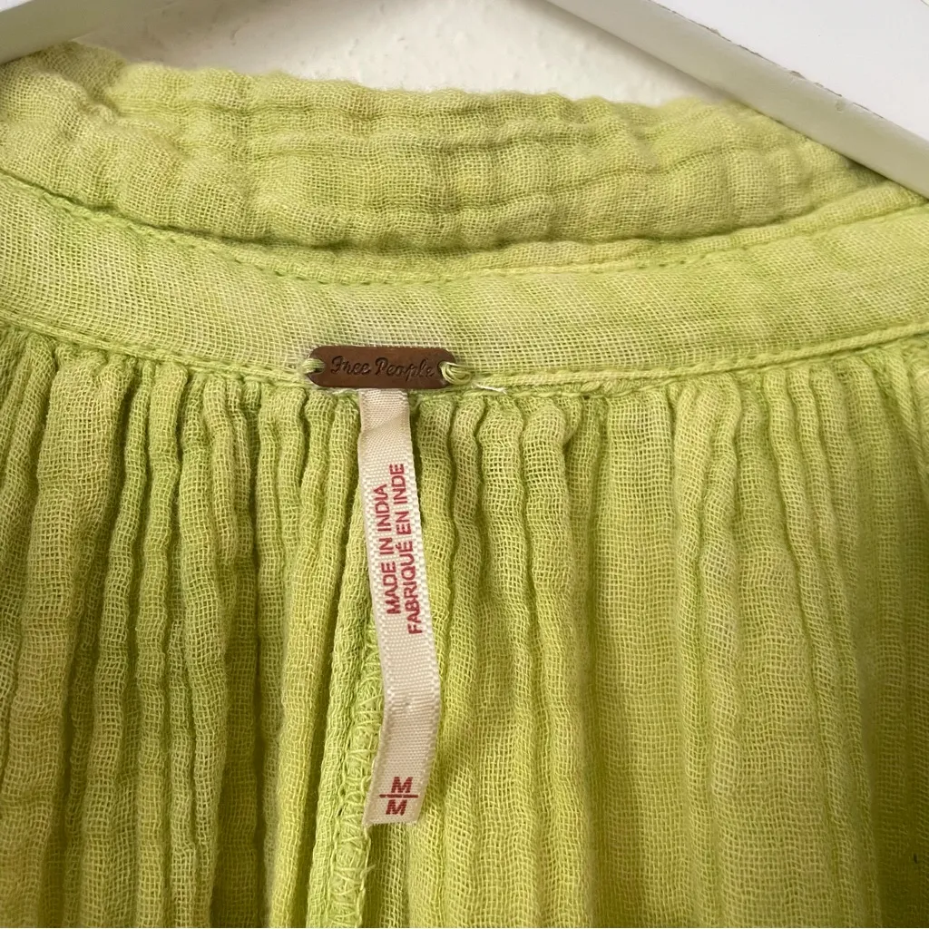Free People Maya Gauze Cotton Shirt Dress in Medium - Image 5