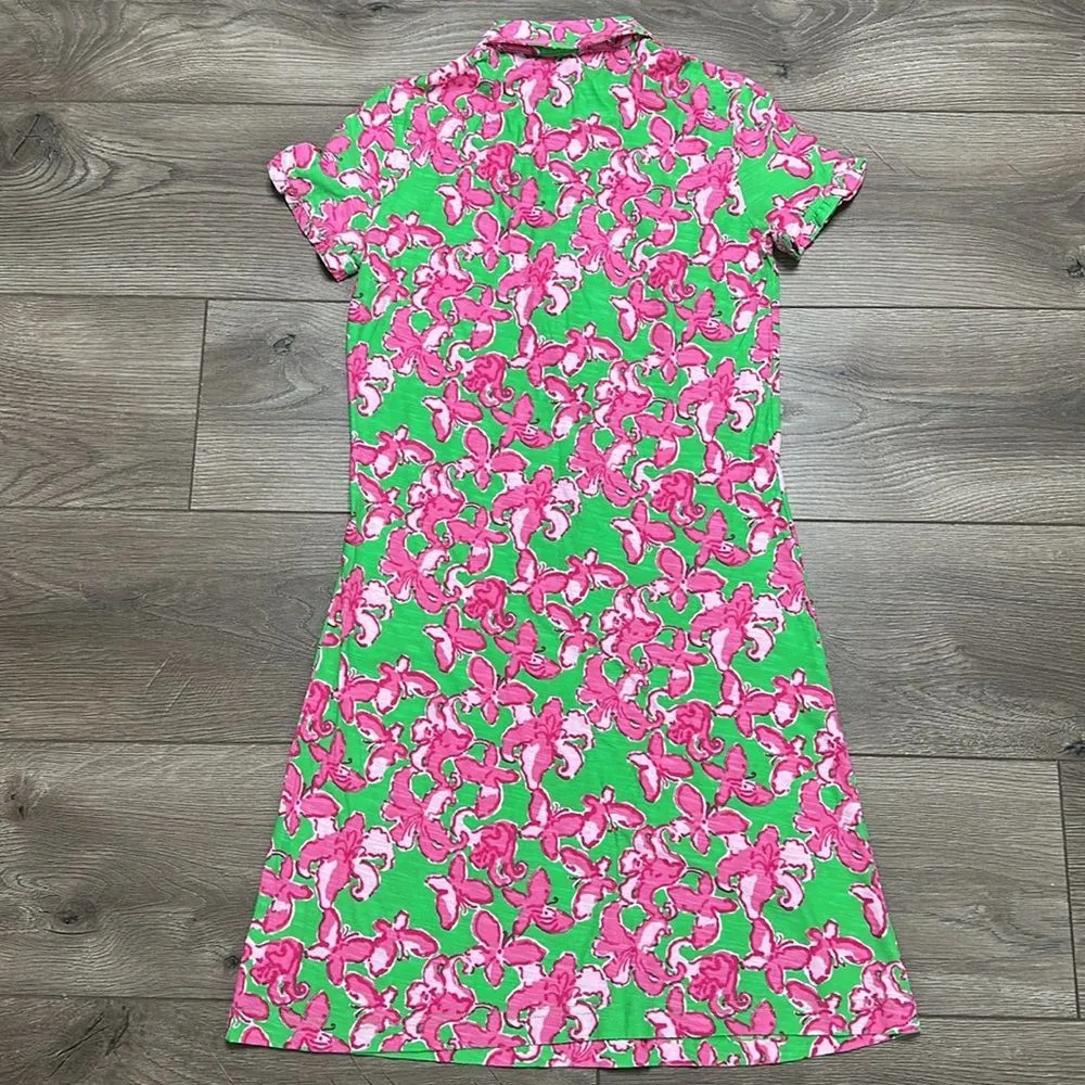 Lilly Pulitzer Carolyn Cotton Dress‎ Pink Green Size XS - Image 7