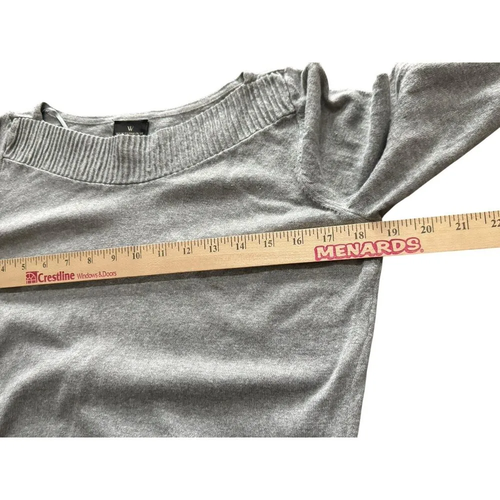 Worthington Women Large Sweater Gray 3/4 Sleeve Winter Fall Classic Photography - Image 7