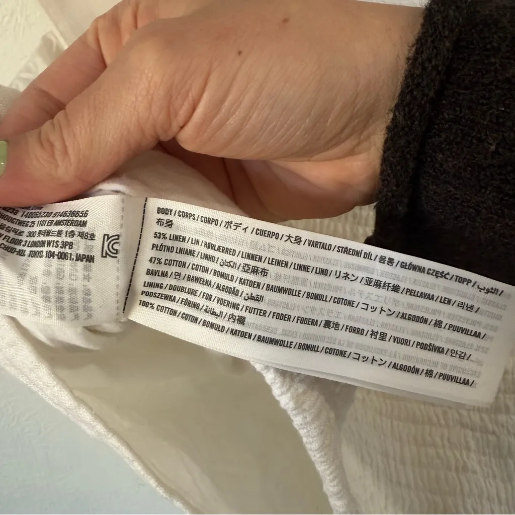 Abercrombie & Fitch Linen-Blend Cropped Tank Top Sz L - Image 5