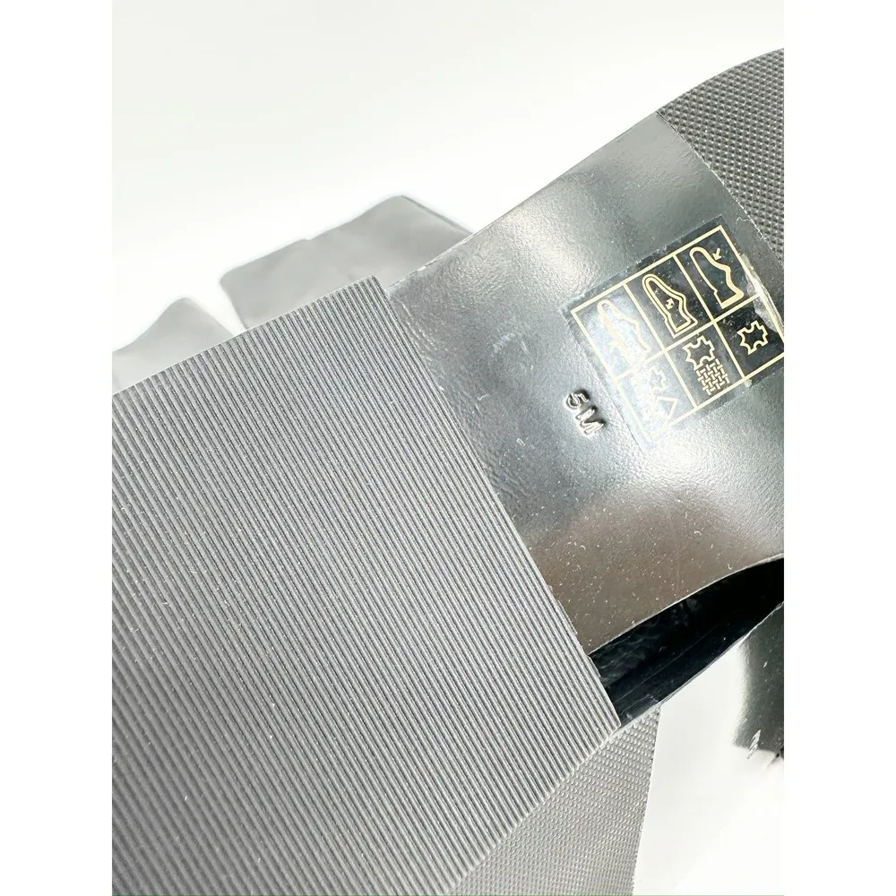 Tory Burch Brooke Black Tumbled Leather Knee High Buckle Riding Boots Size 5M - Image 5