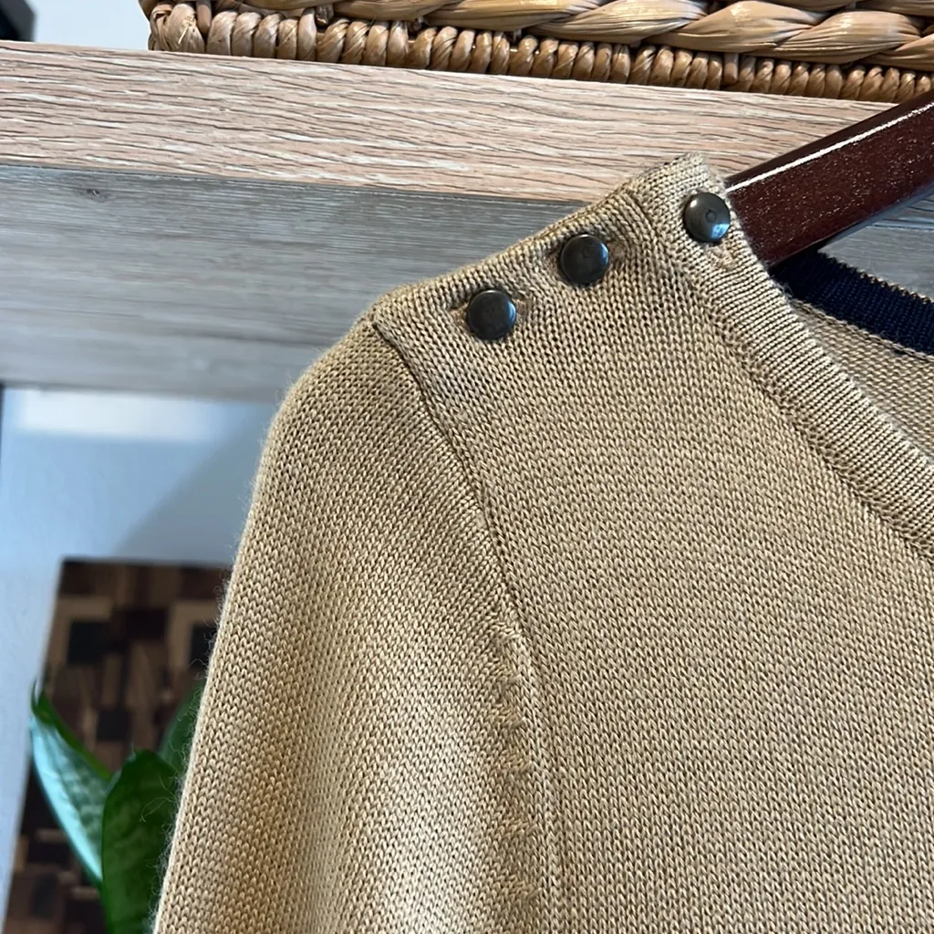 The Limited Merino Wool Button Shoulder Crew Spring Sweater, S - Image 3