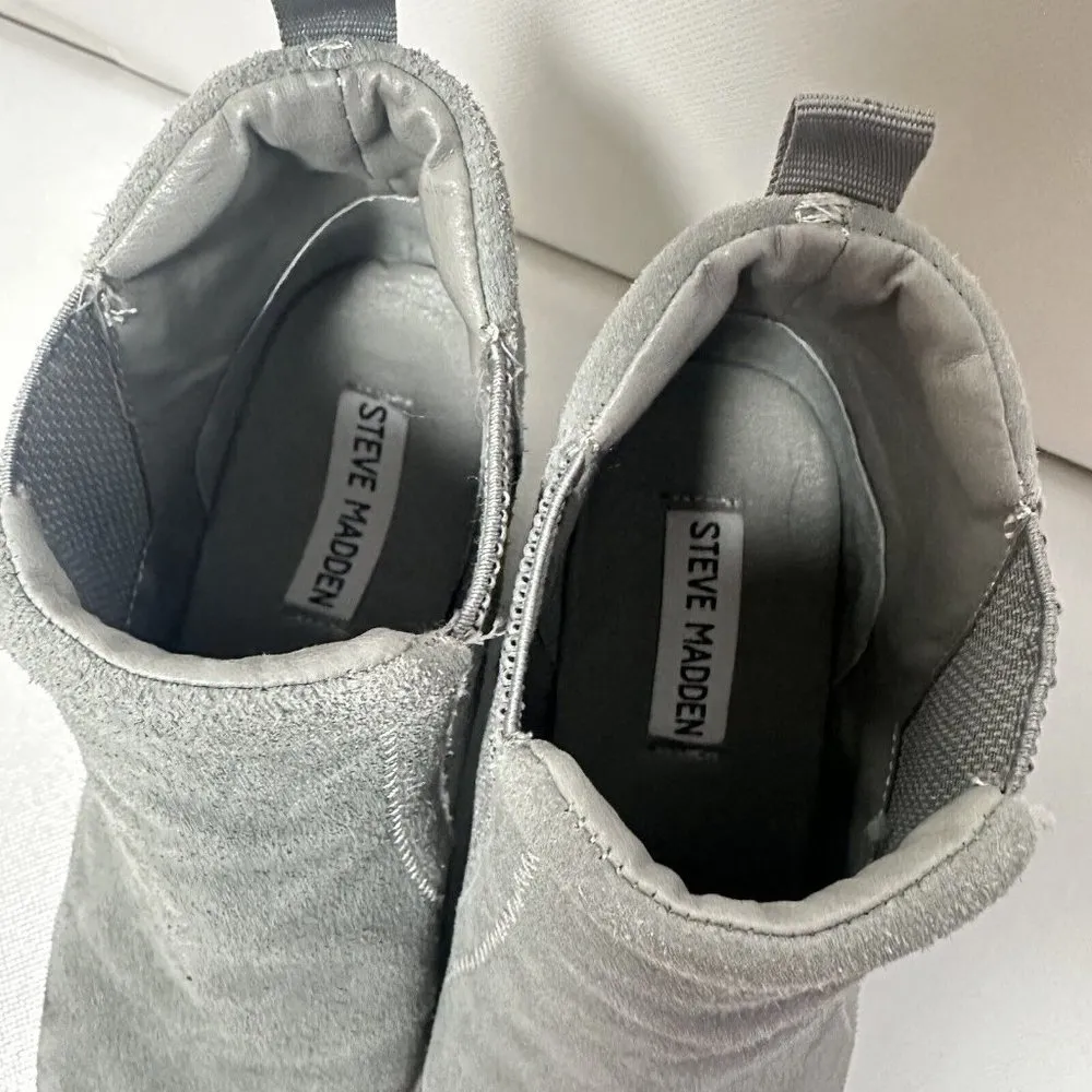 Steve Madden Sneakers Womens Leii Wedge Gray Suede Chelsea Round Toe Size 8 - Image 5