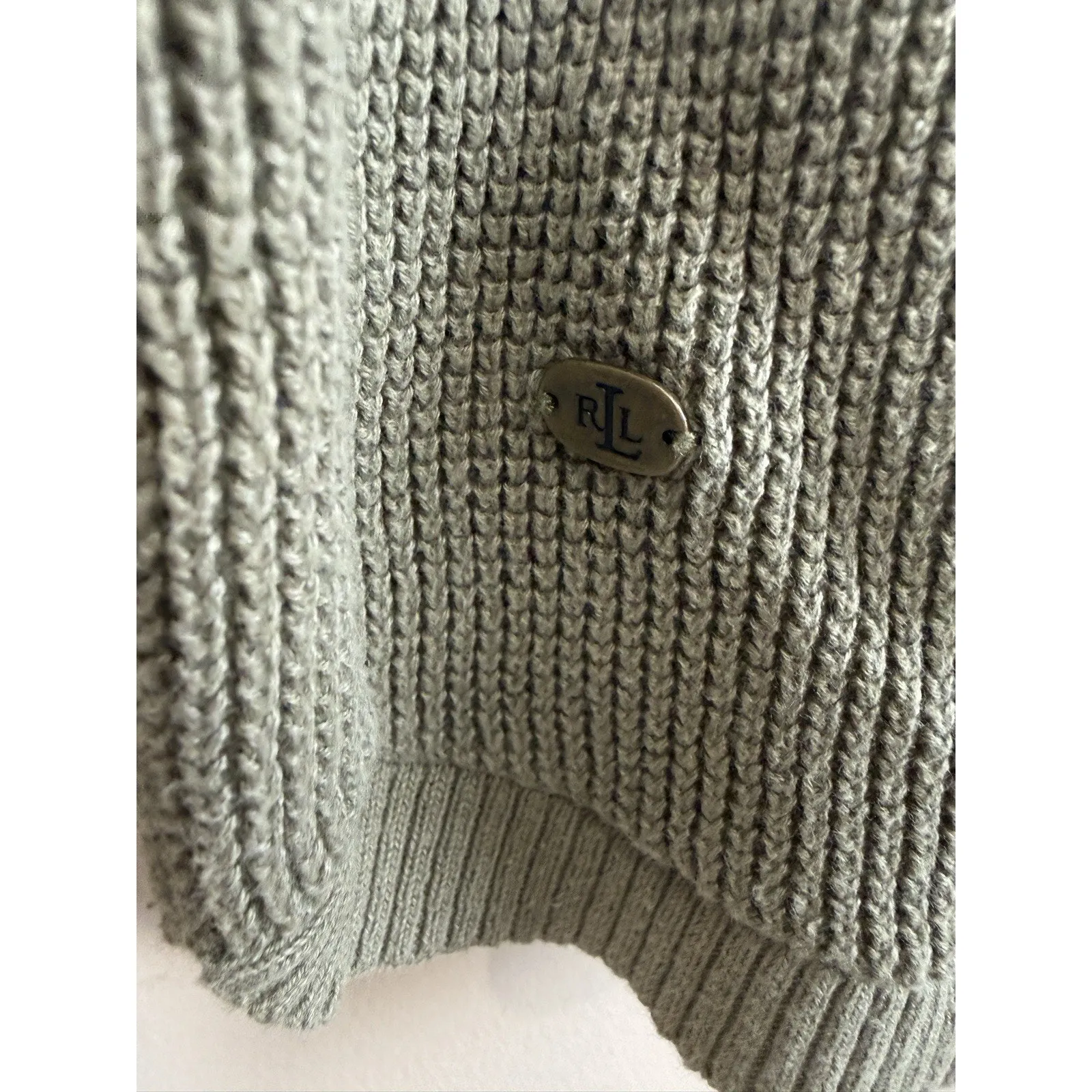 Lauren Ralph Lauren Sweater Women's Size M Green Waffle Knit Hoodie - Image 4