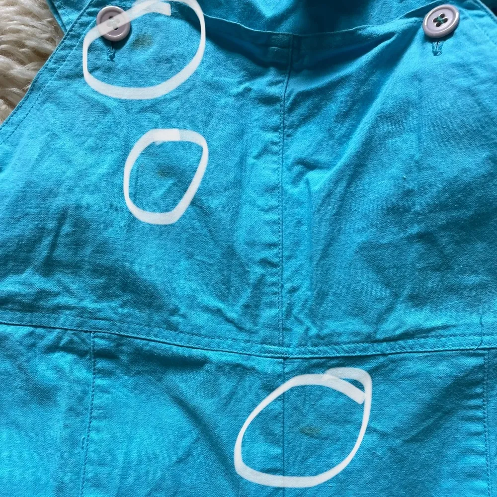 70s Vintage le tigre painters bib overalls artist blue overalls - Image 6