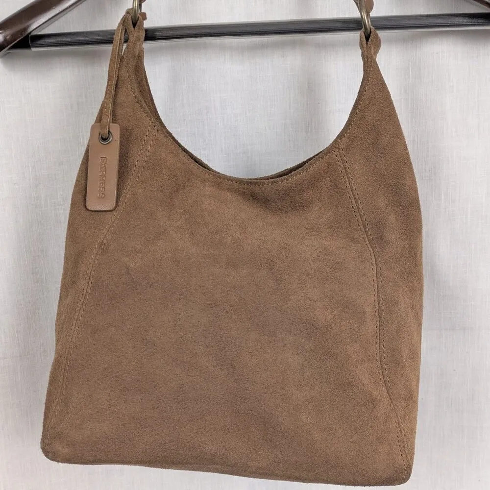 Brown Suede Leather Shoulder Bag Purse - Image 9
