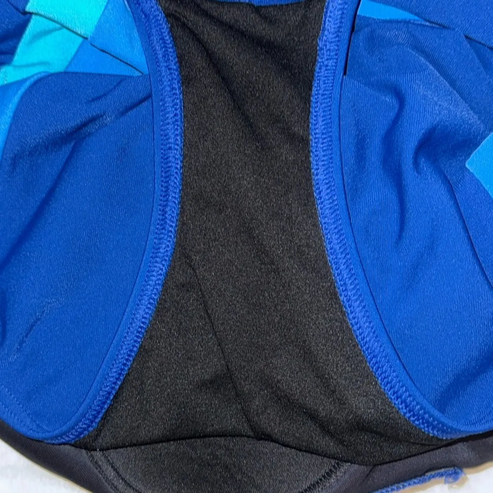 LAND'S END One Piece Sporty Swimsuit Blue w Stripes Women’s 16 P Petite Size 16P - Image 6