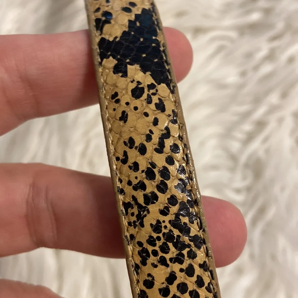 Brighton Animal Print Belt with Silver Accents size L length to first whole 29” - Image 9