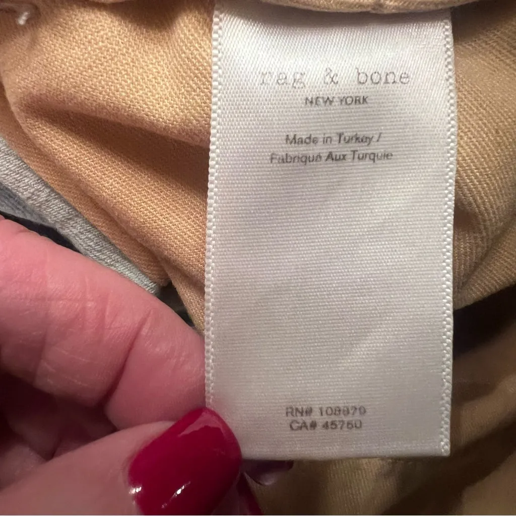 rag & bone Tie Cotton Linen High Rise 4" Shorts in‎ Light Indigo Blue Size 24 - Image 10