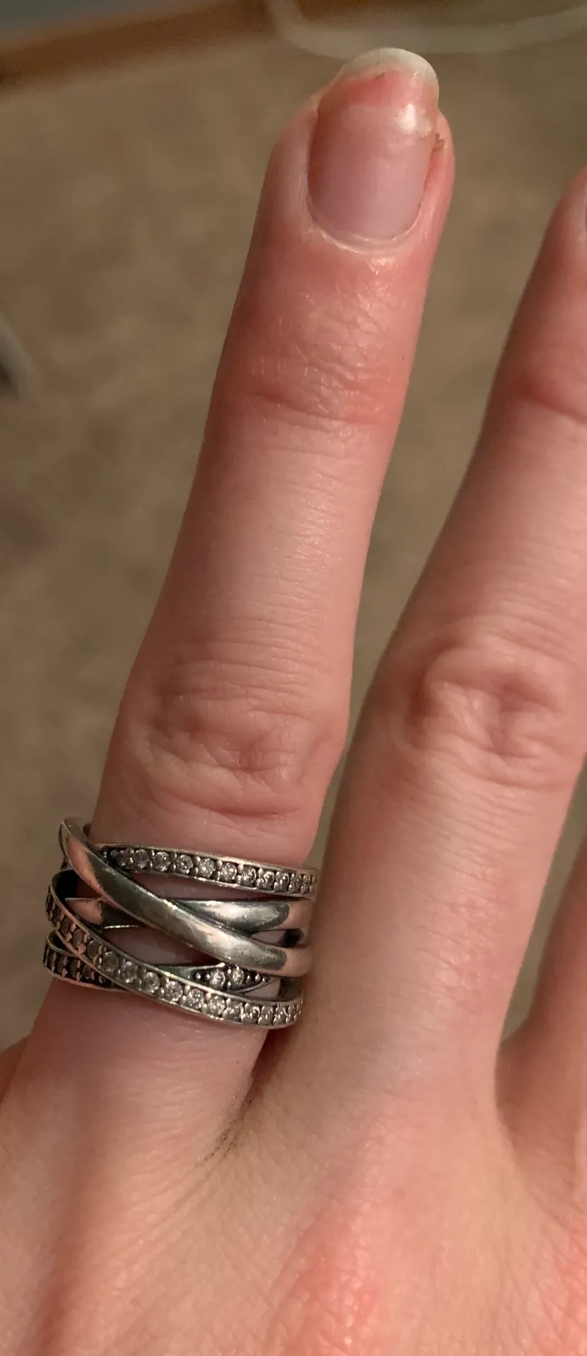 Pandora Sparkling And Polished Line Ring - Image 2