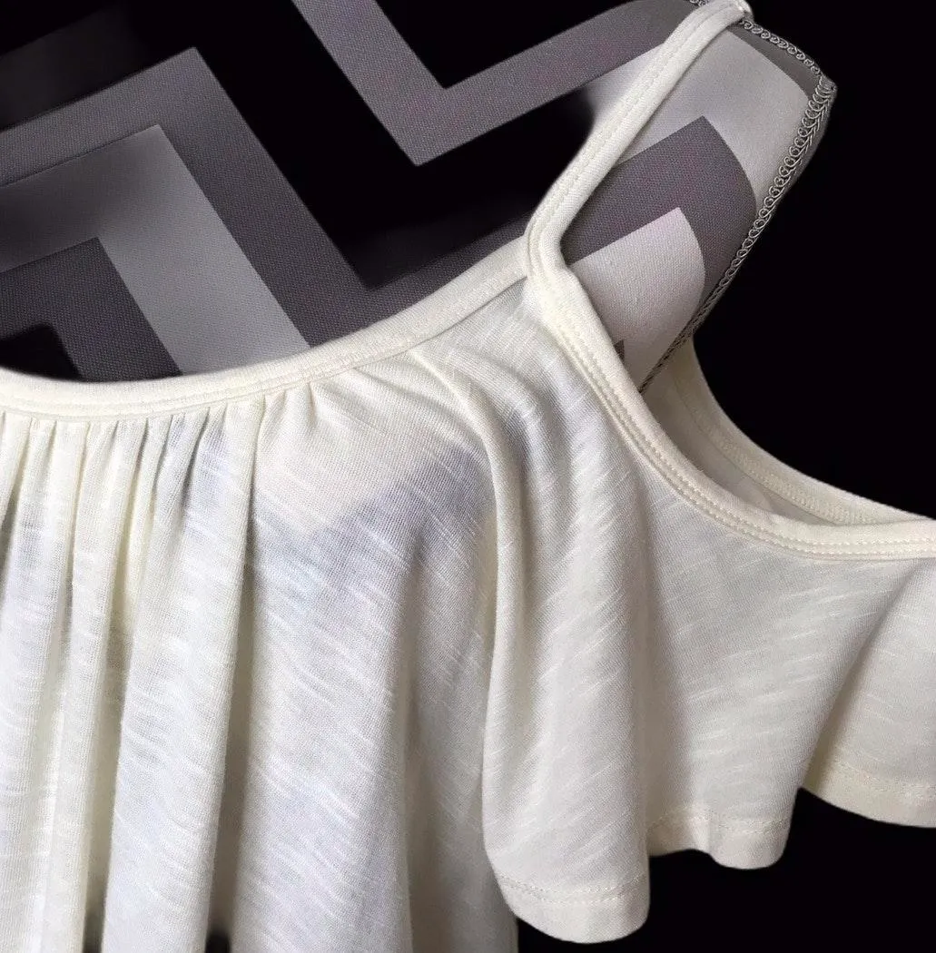 Poof-Cream Blouse-Cold Shoulder Sleeves - Image 3