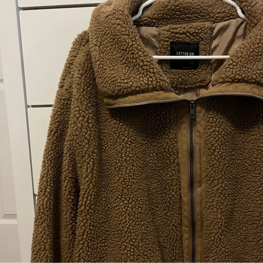 Cotton On  Cinnamon Brown Teddy Zip Through Bomber Jacket - Image 4