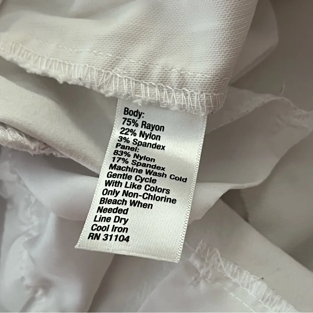 Kaari Blue Skinny Ankle Pants Hem Split Tailored White 8 - Image 4