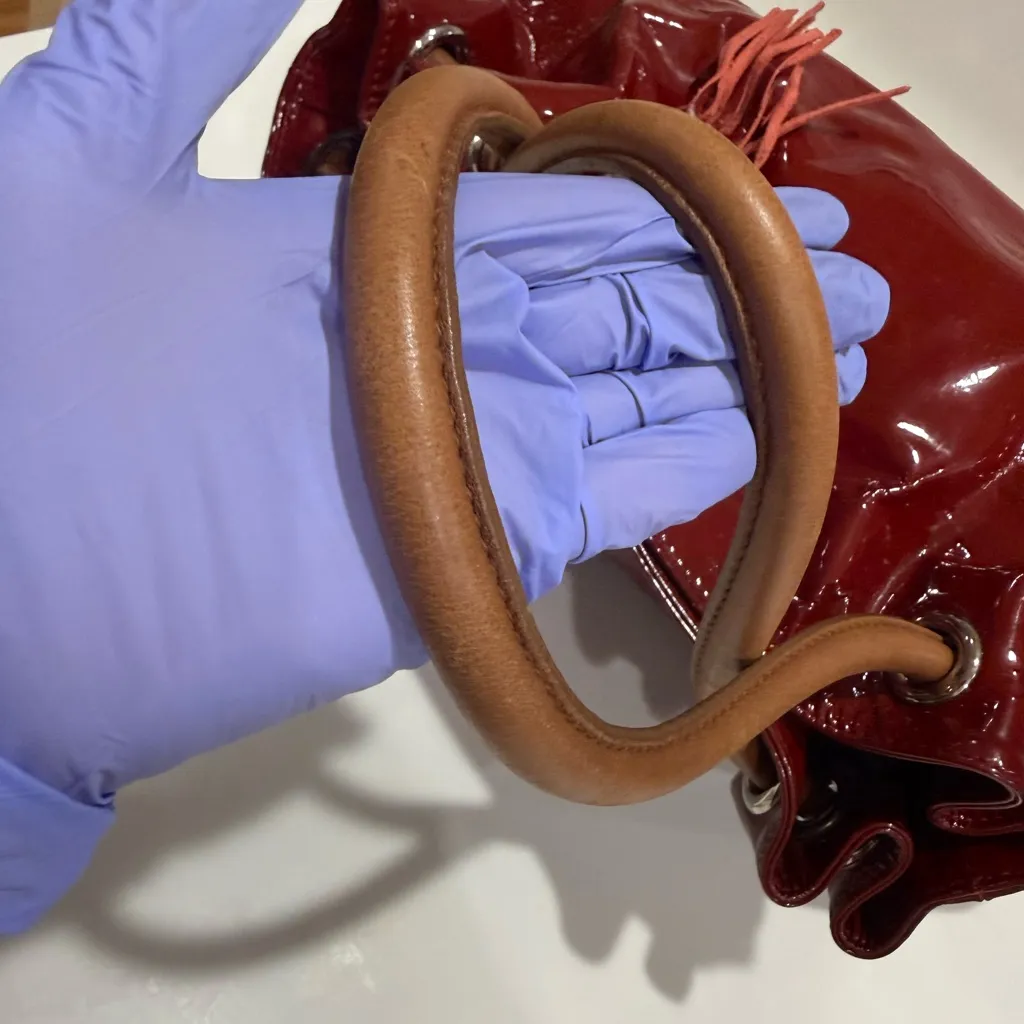 Furla Red Patent Leather Tote Bag - Image 4