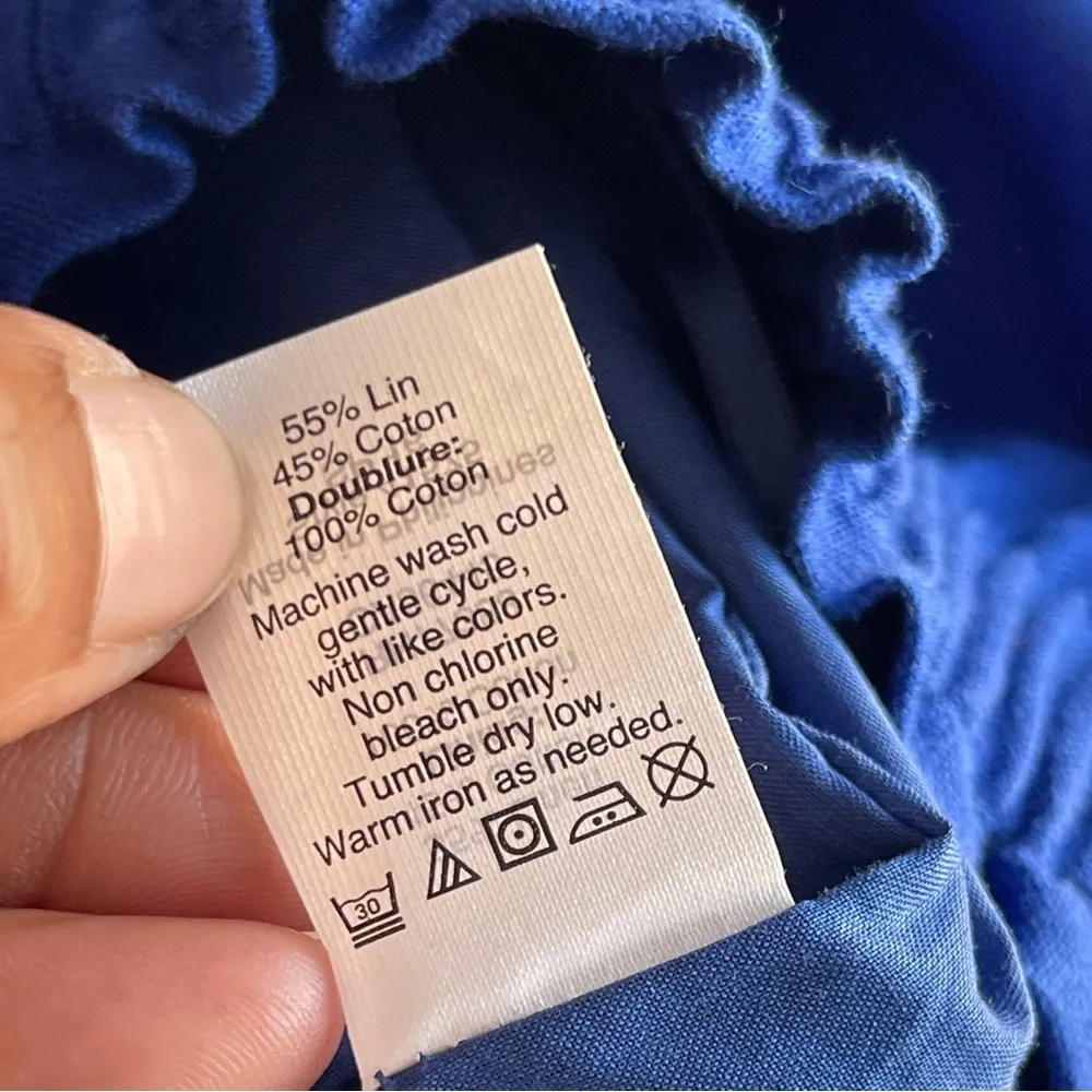 J.CREW FACTORY | Cobalt Blue Linen Blend Mini Skirt Sz 0 - Image 8