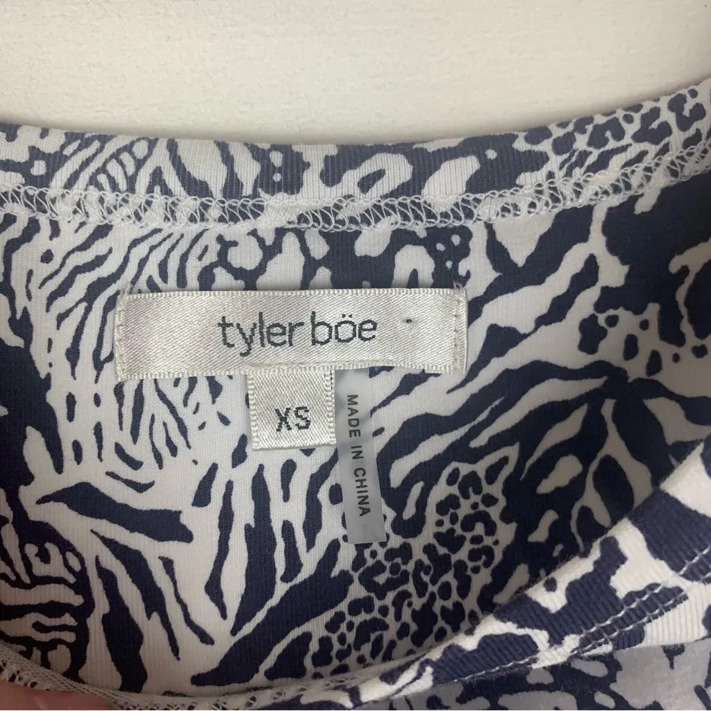 Tyler Boe size XS mixed animal print blue White Patterned Mini Dress extra small - Image 4