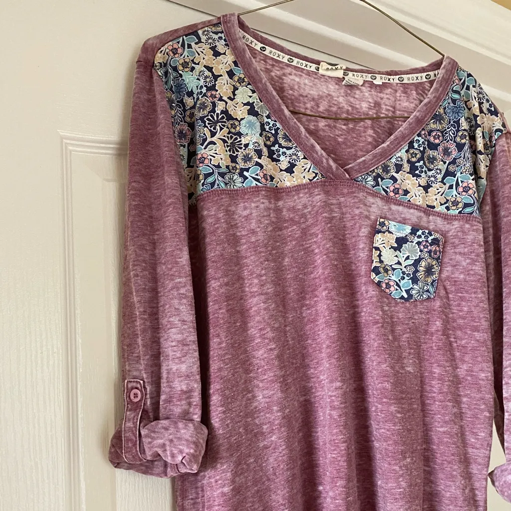 Roxy  Mauve Floral Top - Image 3
