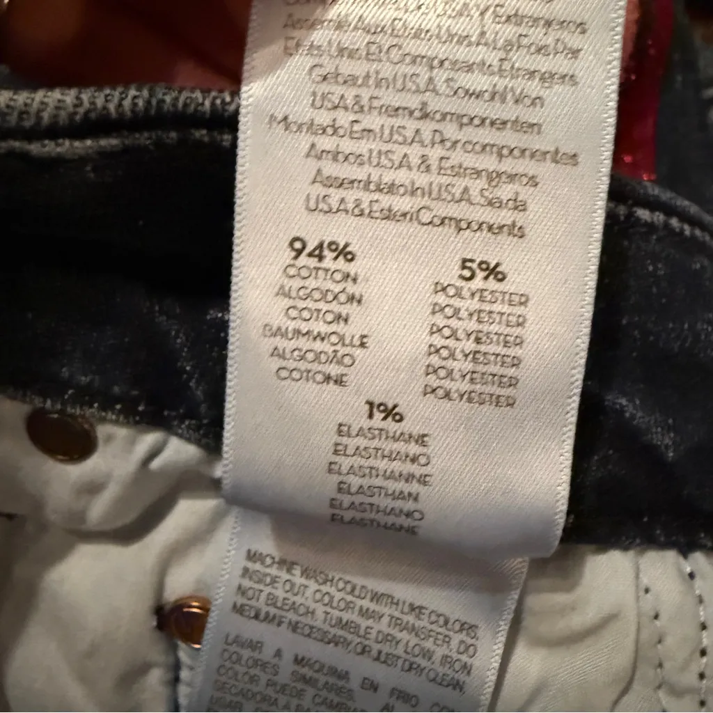 Mother Denim High Waisted Looker‎ Jeans in Here Kitty, Kitty Glitter Racer Sz 25 Blue - Image 12