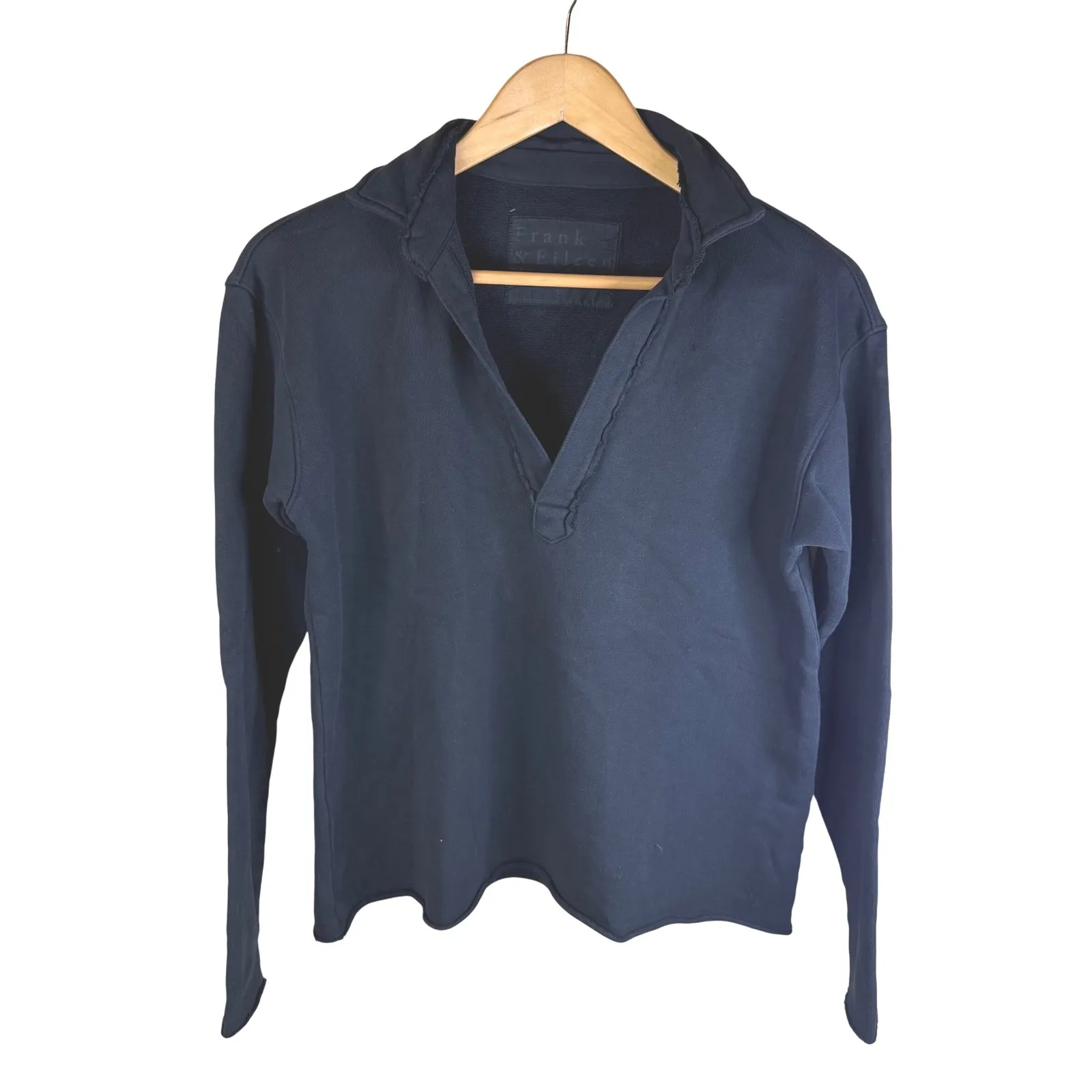 Frank & Eileen Patrick Triple Fleece Pop Over Size XS Black Classic Timeless - Image 2