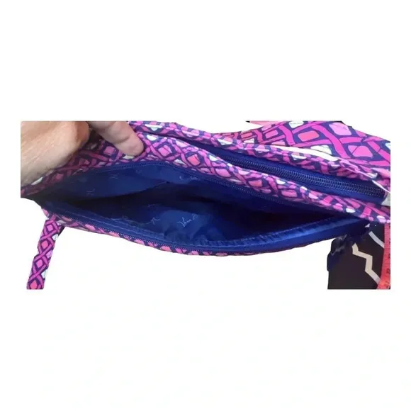 VERA BRADLEY‎ KATALINA DOUBLE ZIP PINK DIAMONDS CROSSBODY PURSE POCKETS RETIRED - Image 10