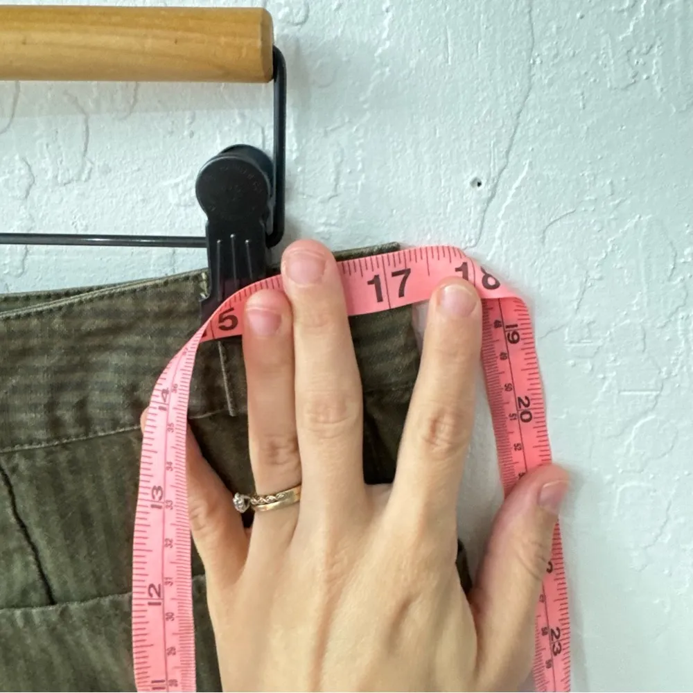 Vintage Clio Striped Green Cargo Buckle Pockets Back Slit Skirt Size 10 - Image 5