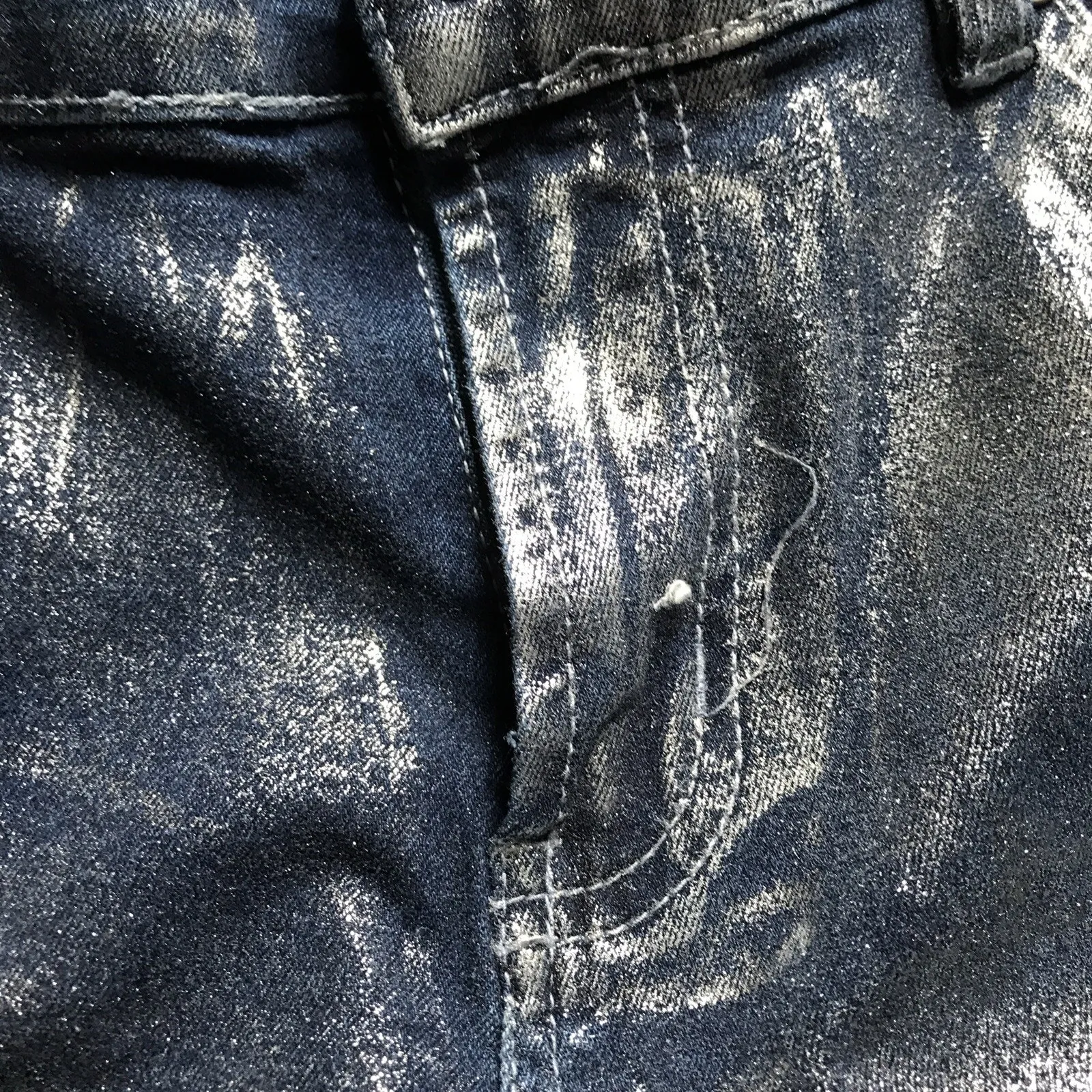 Madden NYC Foil Denim Jean Size XXS 00 NWT High Rise Skater - Image 3