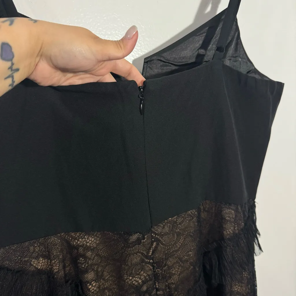 NWT City Chic Sexy‎ Ruffle Maxi Dress Black Size L/20 Evening Met Gala Holiday - Image 8