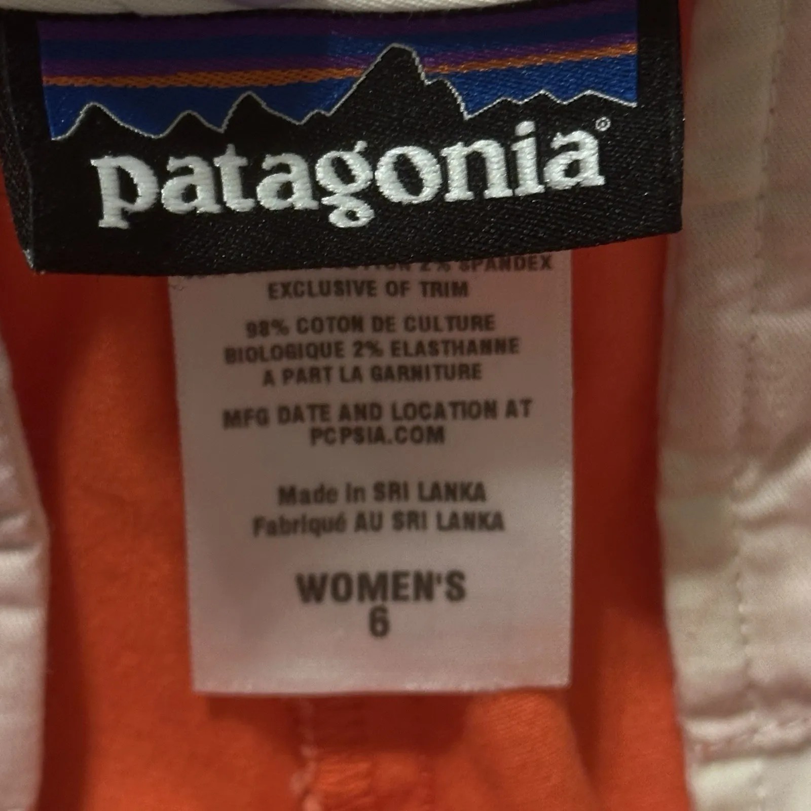 Patagonia Women's‎ Active Chino Shorts sz 4 Strawberry Red Organic Cotton - Image 6