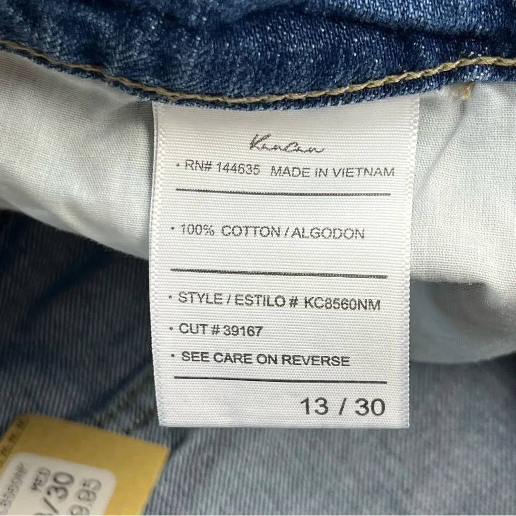 KanCan Mom Denim Jean Short Frayed Cutoff Relaxed Thigh Womens Size 13 / 30 NEW‎ Blue - Image 4