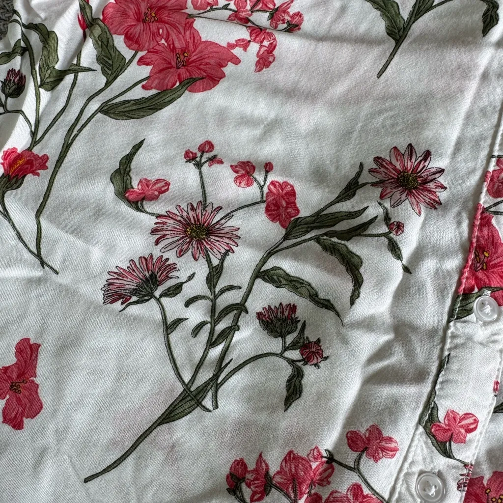 George White Pink Floral Long Sleeve Button Down Long Sleeve Shirt Size Large - Image 8