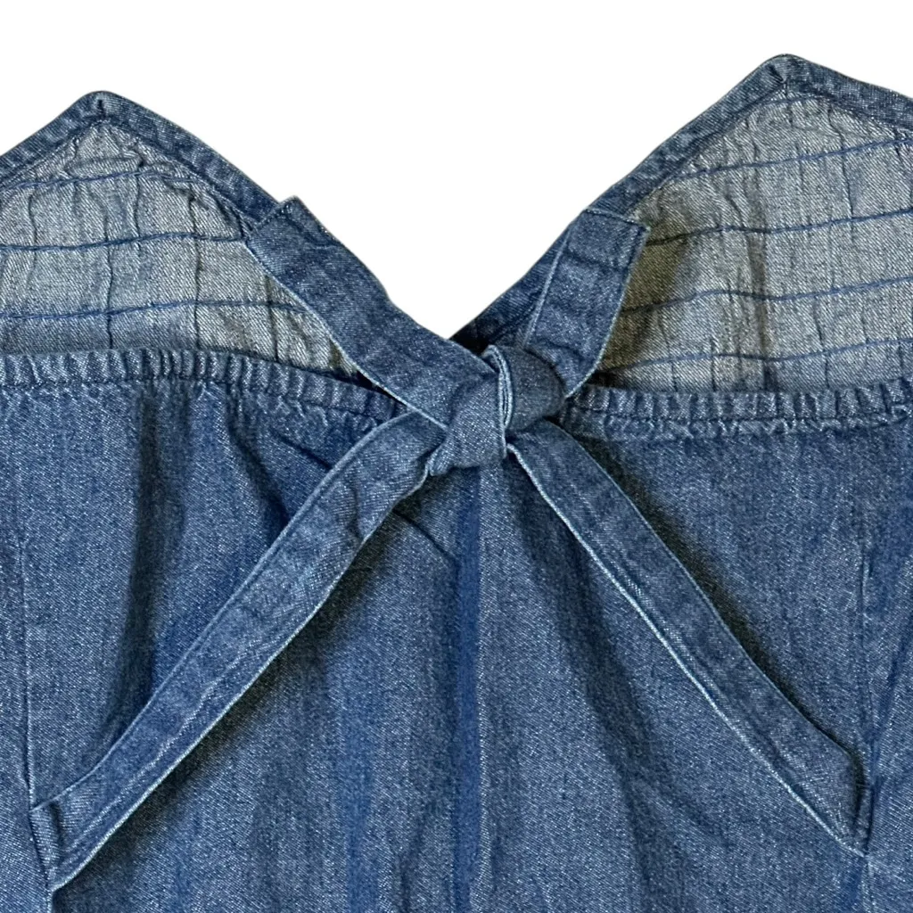 Bobbie Brooks Vintage Floral Butterfly Embroidery Denim Vest 22W/24W 100% Cotton Blue - Image 6