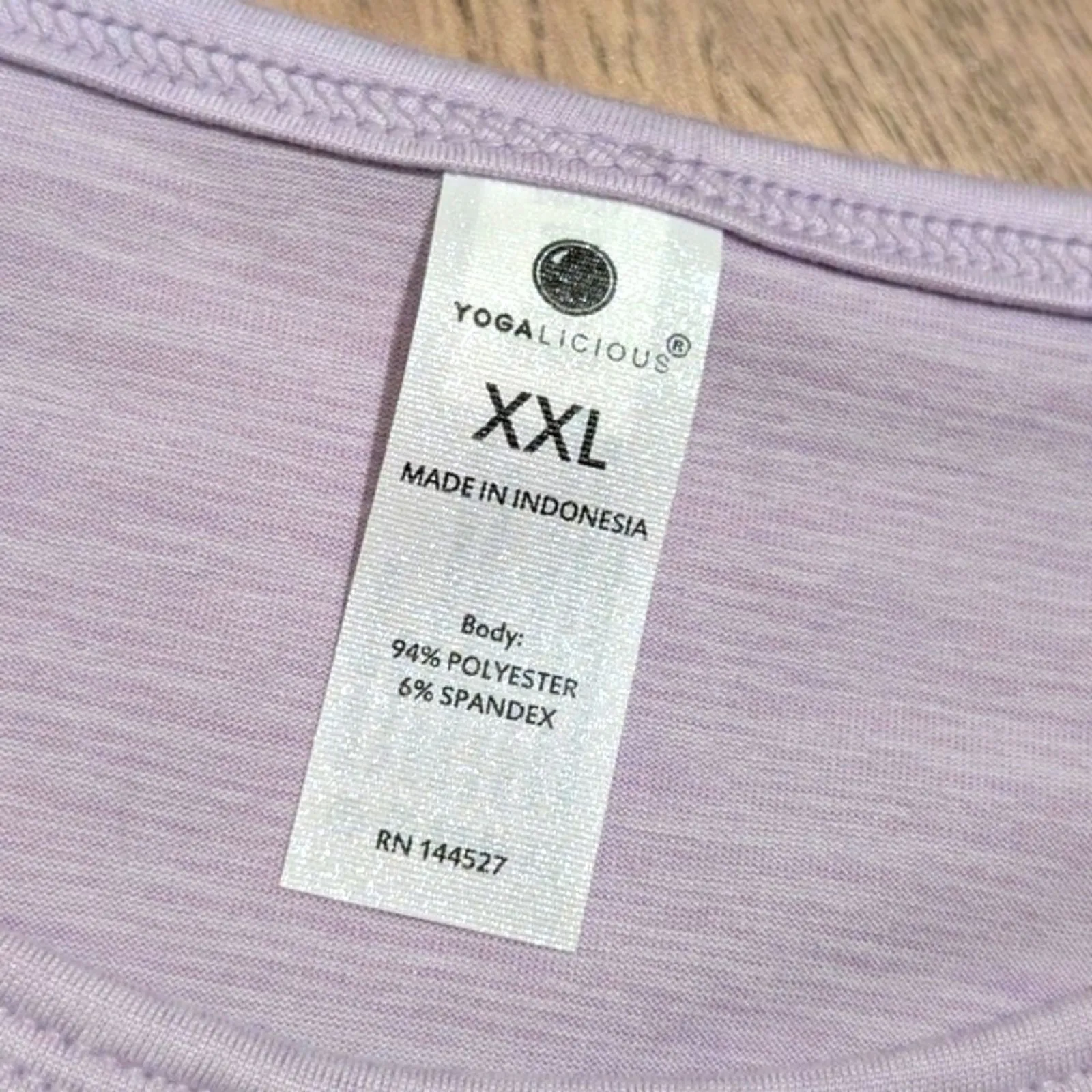 Yogalicious Tank Top Plus XXL 2X Lavender Twist Front Crop Shirt Yoga Workout - Image 3