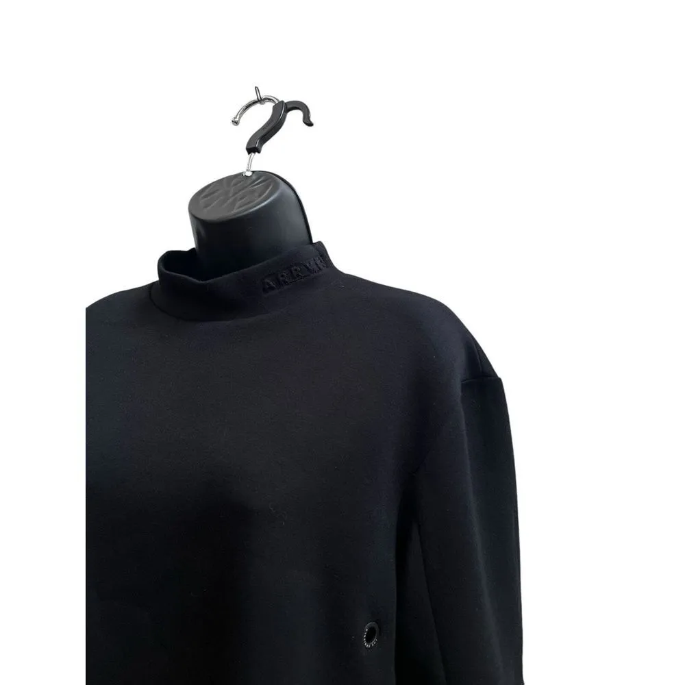 The Arrivals Black Pocket Mock Neck Pullover Sweater Top Oversized Size XXS - Image 4