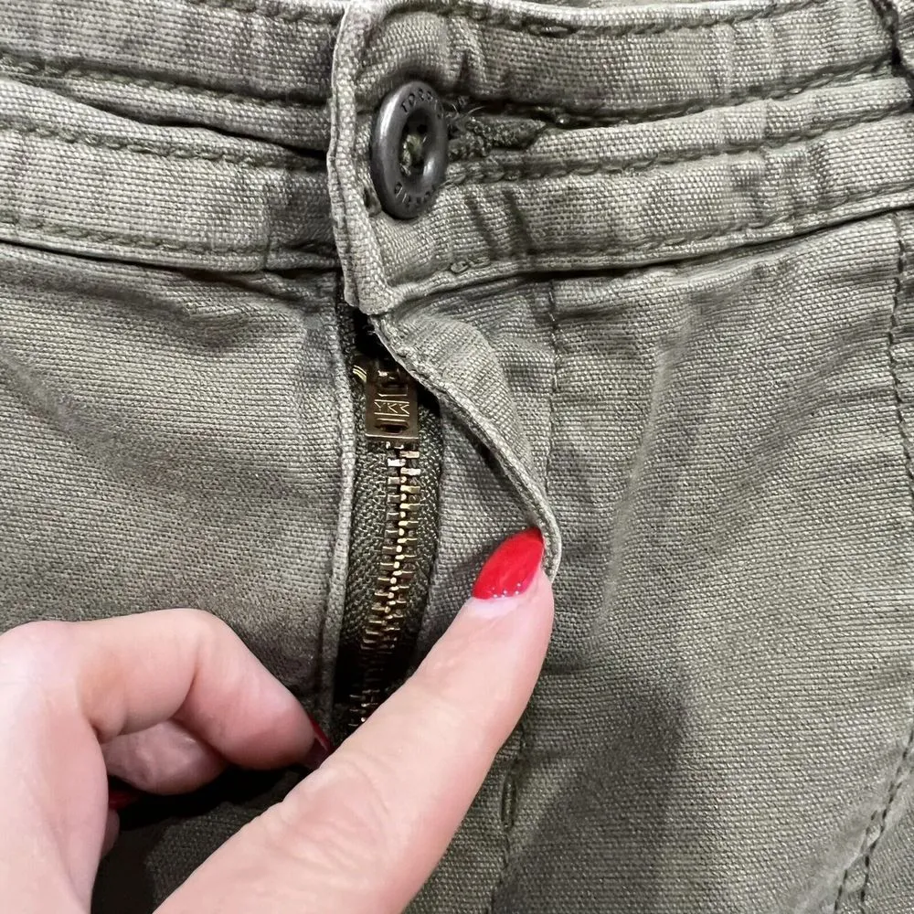 Torrid Plus Size 22 Crop Aviator Skinny Stretch Twill Mid Rise Pants Army Green - Image 7